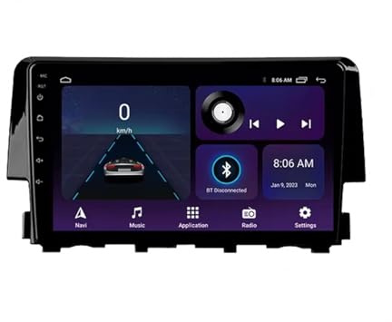 2-Din Autoradio für Honda Civic 2016-2020 9 Zoll Android 15 Car Radio mit Bluetooth GPS WiFi Fm UBS Für, 8 Core 6G+128G