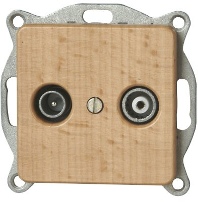 Kopp 917031089 Milano Buche Antennensteckdose mit Zwei Ausgängen, TV/RF, Einzel- und Durchgangsdose