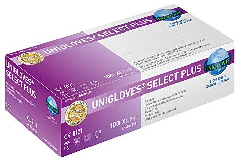 UNIGLOVES Select Plus, Untersuchungs - Einmalhandschuh, Größe S (1x100 Stück)