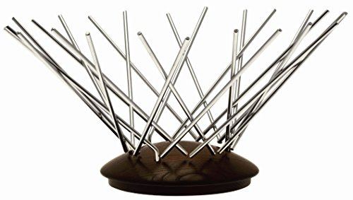 Legnoart Snow Flake Thermo Ashwood und Edelstahl Obstkorb, Silber, 325 x 160 mm