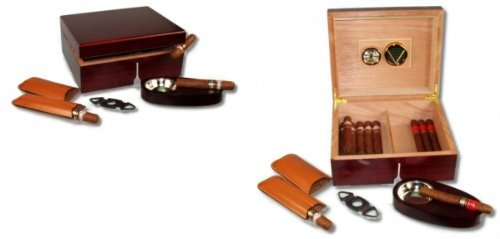 Lifestyle-Ambiente Humidor Cherry V-460 Geschenkset inkl. Polymerbefeuchter Tastingbogen