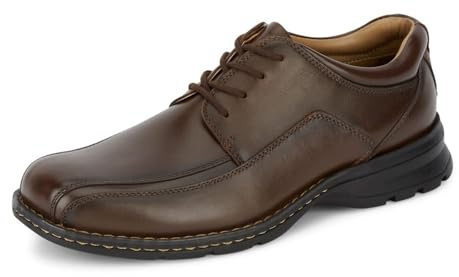 DOCKERS Mens Trustee Leather Cap Toe Dress Oxford Shoe, Dark Tan, 7 M