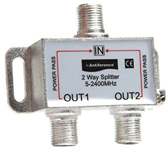 Antiference AS02 2 Way F-Type Indoor TV Signal Splitter