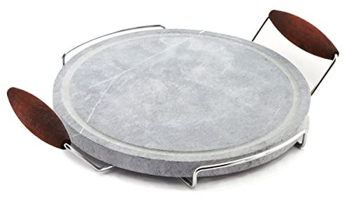 Bisetti Pentola da Cucina di Pietra Ollare, Marrone, Tonda, 30 cm