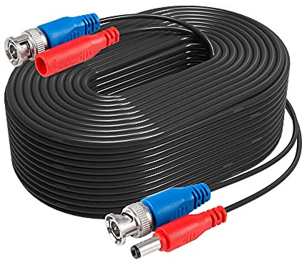 ANNKE 30M/100 ft All-in-One Video Power CCTV Cable, BNC Extension Surveillance Camera Cables for Security Camera Systems | Free BNC Connector (Black)