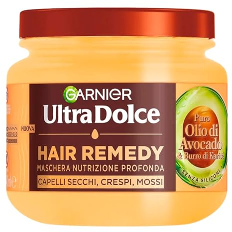 Garnier Ultra süß Avocadoöl und Sheabutter Maske für lockiges oder welliges Haar, 300 ml – [6 Stück]