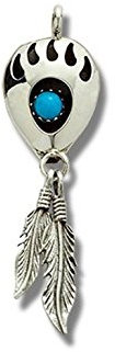 Indianerschmuck Anhänger Bärentatzen Türkis 925 Sterling Silber Westernschmuck
