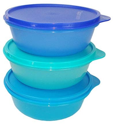 TUPPERWARE Hit-Parade Kühlschrank dunkelblau+hellblau+ türkis Panorama 600ml 30921