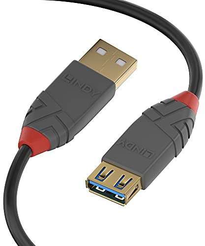 Lindy 1m USB 3.2 Type A Extension Cable, 5Gbps, Anthra Line