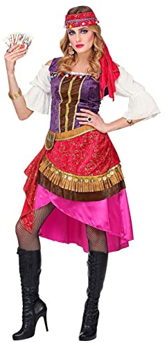 W WIDMANN MILANO Party Fashion - Kostüm Wahrsagern, Kleid, Kopftuch, Zukunftsdeuterin, Hellseherin, Fasching