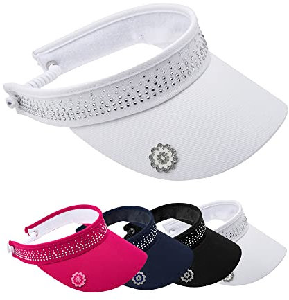 Surprizeshop Womens Golf Embellished Crystal Visor Visiera, Bianco, Taglia Unica Donna