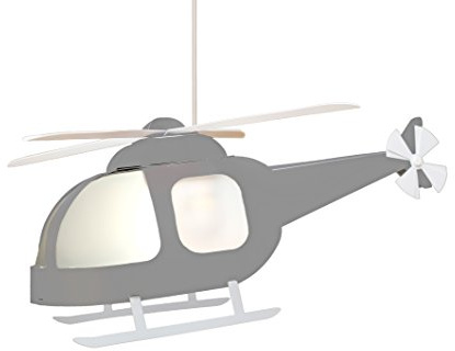 R&M Coudert Hängeleuchte Helikopter für Kinder, Grau