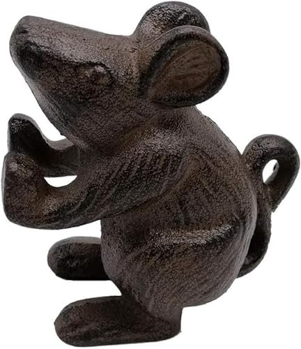 Comfy Hour Cast Iron Mouse Door Stopper in Brown Color, Heavy Duty, Decorative One.