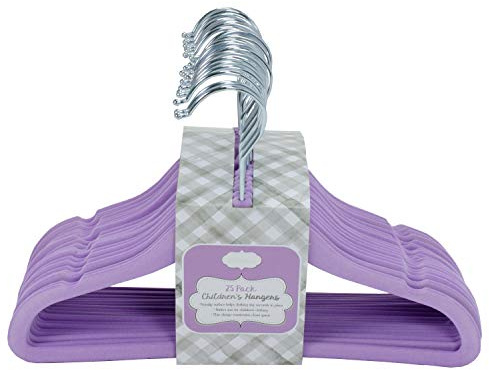 Home Expressions Ultra-Thin Premium Velvet Hangers - Space Saving Clothes Hangers - Non-Slip Hangers for Children - Maximize Closet Space - 25 Pack (African Violet)