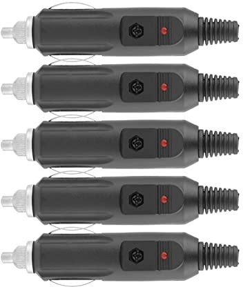 Enchufe para mechero negro para coche o moto, accesorio macho, conector para mechero de coche, 5 unidades