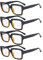 Eyekepper Packung mit 4 stilvollen Brillen für Frauen - Schwarze übergroße quadratische Brille/Tortue +2.00
