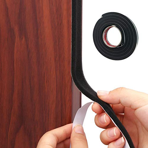 Dichtungsband Schaumstoffband Moosgummi Selbstklebend für Autotüren Fenster Schiebetüren, Zugluftschutzband Dichtungsstreifen Dichtungsbänder - Schwarz [mehrere Größen],2cm*5m*5mm