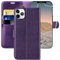MONASAY iPhone 12 Pro Max Wallet Case,6.7-inch, [Glass Screen Protector Included] [RFID Blocking] Flip Folio Leather Cell Phone Cover with Credit Card Holder for iPhone 12 Pro Max,Purple