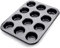 AVANA Muffinblech aus Karbonstahl für 12 Muffins Antihaftbeschichtung Muffinform Cupcake Backblech Muffin Form Backform Muffinbackblech Schwarz
