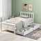 ModernLuxe Single bed with storage Wooden Solid White bed frames with under bed storage For Adults Kids Teenagers (90x190cm)