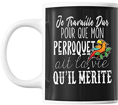 Mug Perroquet travaille dur