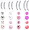 Briana Williams 8stk Bauchnabelpiercing Kugeln Chirurgenstahl 14G Curved Barbell Banane Bar 6/8/10/12mm Piercing Schmuck