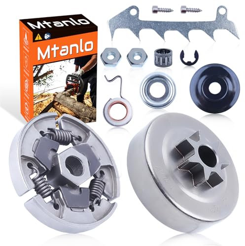 Mtanlo Tambor de Embrague para Stihl MS230 023 MS250 025 Motosierras, Tambor de Embrague 325-7T con Piñón Arandela Tuercas de Barra Engranaje Sinfín E-Clip 1123 640 7102