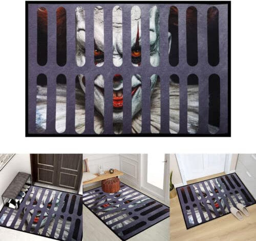 EliteKoopers 1Pcs Door Mat Halloween Scary Clown Door Mat Carpet Horror Welcome Door Mat Home Decoration