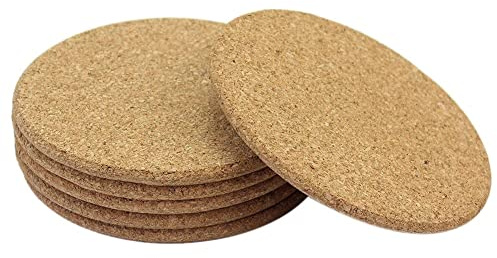 6 Pack Cork Heat Pad, Kitchen Trivet Pot Pan Coaster, Dinning Table Trivets for Hot Dishes, Bowls, Kettles, Utensils, Kitchen Counter Top Pot Holder, Worktop Saver