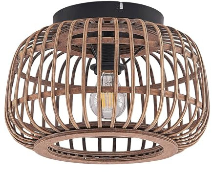 Lindby Deckenlampe Bominio (Skandinavisch) aus Holz (1 flammig, E27) - Deckenleuchte Lampe Wohnzimmerleuchte