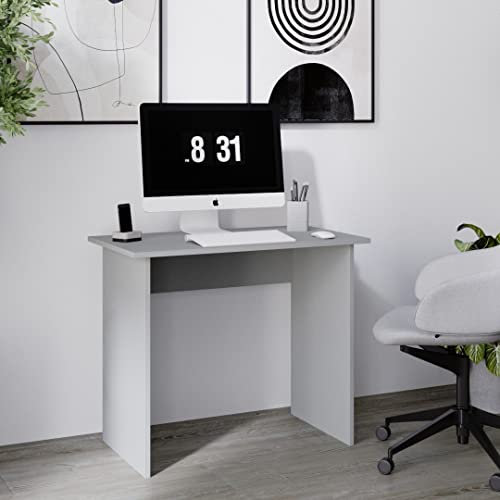 MRBLS_HOME Schreibtisch - minimalistisches Design & robuste Qualität – Bürotisch Computertisch Arbeitstisch Laptop-Tisch – für Büro Arbeitszimmer Homeoffice (Grau Matt) - 90 x 75 x 50 cm (B/H/T)