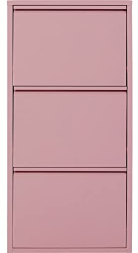 Kare Design Scarpiera Caruso, Rosa, 3 Scomparti Basculanti Per Max 6 Paia, Salvaspazio, 103x50x15cm, Corridoio, Stanza Da Letto, Stile Minimalista, Design E Praticità