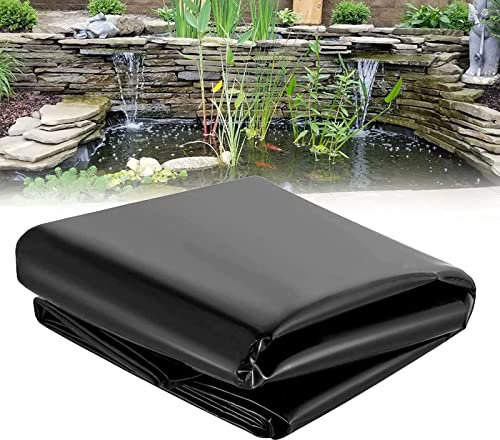 REDBMX Schwarz Teichfolie HDPE Gartenteichfolie 0,2mm Dick Große Fischteichfolie Teichfolie 3x4m 4x4m 5x8m Reißfest Teichbecken Für Fischteiche Wasserspiele Brunnen (Size : 10x15m)