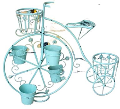 Blumenständer Pflanzenregal Blumenregal Fahrrad Pflanzenhalter Rack Kreatives Metall Eisen Blumentopfhalter Rack Outdoor Indoor Balkon Terrasse Pflanzenständer Blumentreppe (Color : Grün, Size : 84*