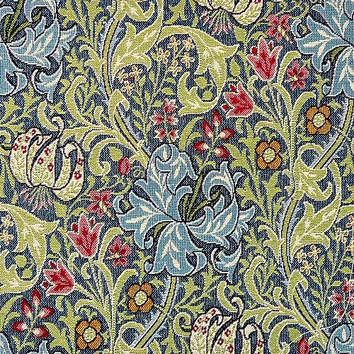 Tissu de tapisserie William Morris - Lys doré - Tissu d'ameublement floral (100 cm x 140 cm)