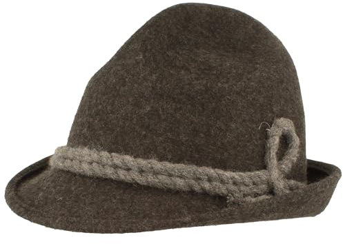 Breiter Cappello tradizionale da uomo, in feltro, con testa a punta, 100% lana, tesa stretta e cordoncino di lana, tre colori, antracite., 61