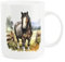 Purely Home Shire Horse Farm Mug - Painted Watercolour Field Scene Gift Present - Tea Coffee White Bone China Mug