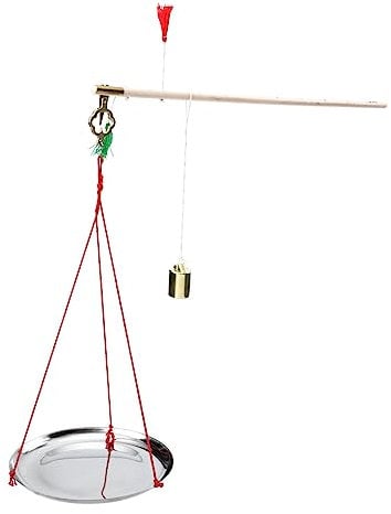 BESTonZON Medicinal Scale Tea Leaf Scale Decorative Scale Antique Brass Scale Multifunction Scale Measure Heavy Duty Hanging Scale Food Outdoor Tent Kitchen Use Scale Sand Man Handheld