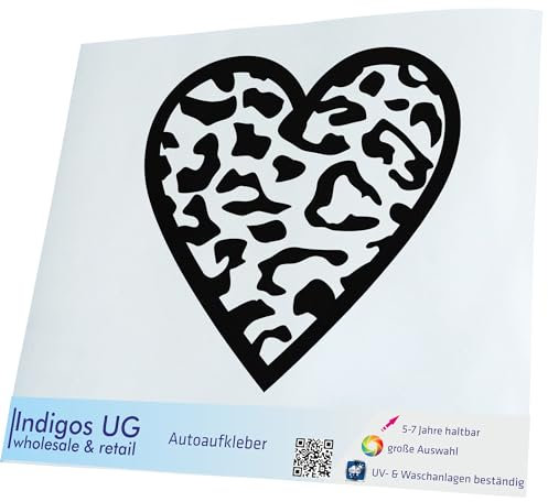 INDIGOS UG Auto Aufkleber Auto - 300x275 mm - Leopard - schwarz - Selbstklebender Sticker für Auto, Fenster, Bus oder LKW - UV-beständig & wetterfest