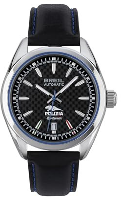 Breil Orologio TW2035 UOMO POLIZIA DI STATO quadrante MONO-COLORE NERO movimento SOLO TEMPO - 3 LANCETTE AUTOMATICO e CINTURINO PELLE NERO