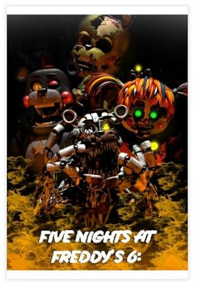 Five Nights at Freddy's Poster 5 Leinwand Poster Wandkunst Dekor Druck Bild Gemälde für Wohnzimmer Schlafzimmer Dekoration ungerahmt 30 x 45 cm