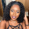 Perruque Bandeau Cheveux Humain (10 Pouces) Perruque Bresilienne Bouclée No Lace Front Headband Wig Deep Wave Perruque Femme Naturelle Sans Colle Perruques pour les Femmes Noires Naturelle Color