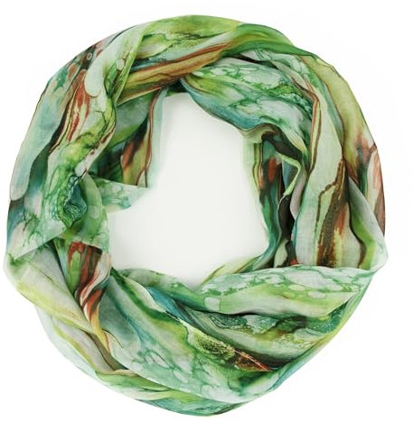 Gloop Loop Schlauchschal für Damen Schal Tuch seidig-luftig leicht mit buntem Muster Print