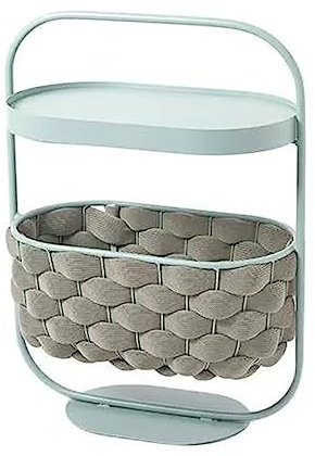 Couchtisch Kaffeetisch Nachttisch-Couchtisch, tragbare Beistelltische mit Aufbewahrungskorb, kann auch als Katzenbett dienen, Beistelltisch, kleiner Nachttisch mit abnehmbarer Tablettplatte for Wohnzi