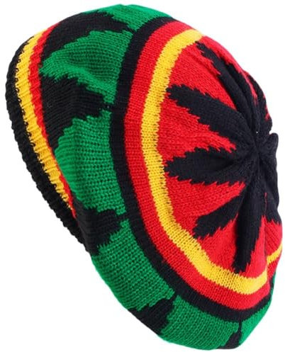 Lpitoy Jamaikanische Reggae-Kappe, Mehrfarbig, Rasta-mütze, Slouchy Baggie Beanie, Totenkopf-mütze, Unisex, Slouchy Baggy Cap