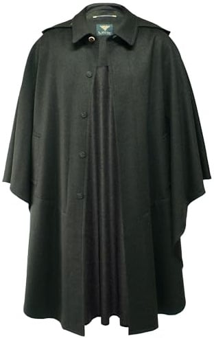 Wetterfleck grün Loden Umhang Cape Poncho Jagd Mantel Kapuze Lodenmantel Jäger Förster Trachtenwetterfleck olivgrün trachtengrün Trachtenmantel Kutschermantel Herren Herrenmantel