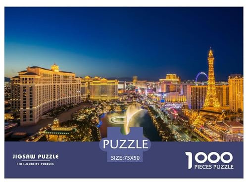 1000-teiliges Las Vegas-Puzzle für Erwachsene, Puzzle, Lernspiel, Herausforderungsspielzeug, 1000 Stück (75 x 50 cm)