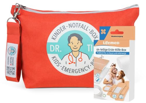 Dr. Till Kindernotfallbox MODULAR inkl. 64-teilige Erste Hilfe Box für zu Hause & unterwegs