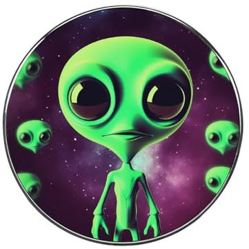 Starker Magnet Kühlschrankmagnet - Runder Aufkleber Grün Alien - Dekoration für Küche, Büro, Whiteboard, Aufbewahrungsschrank und Spülmaschine