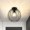 Glitzerlife Deckenlampe Industrial Deckenleuchte Schwarz - Flurlampe Vintage Runde Ø 20CM E27 1 Flammig Lampenschirm Retro Metall Wohnzimmerlampe Käfig Gitter Korride Küche Schlafzimmer
